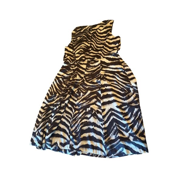 Jones New York Womens Zebra Print Dress Size 16 Sleeveless Career Cocktail - Picture 3 of 4